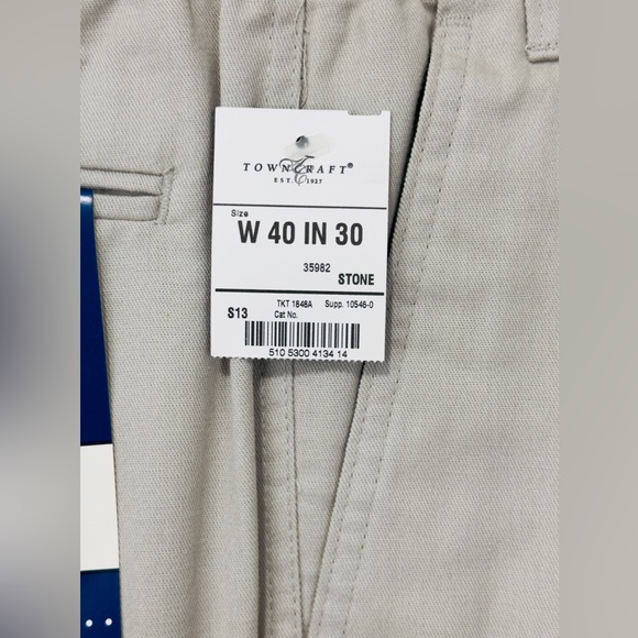 Men’s Stone Gray Town craft Straight Leg Wrinkle Free Elastic Side Pant … - Picture 3 of 6